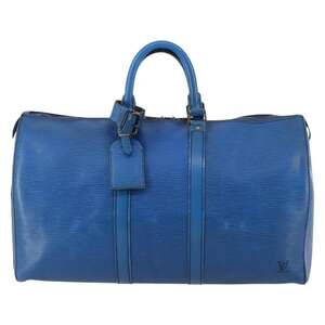 Louis Vuitton Epi Keepall 45 Travel Bag Blue